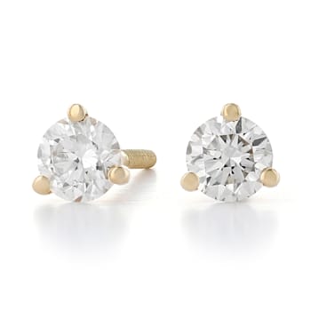 Certified White Lab-Grown Diamond H-I SI 14k Yellow Gold Martini Stud
Earrings 0.75ctw