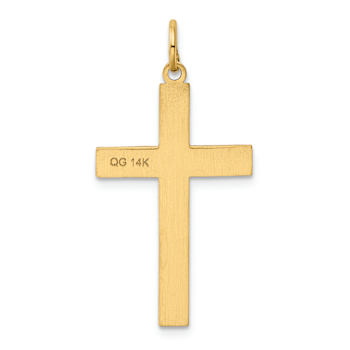 14k Yellow Gold Laser Designed Cross Pendant