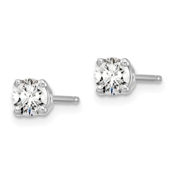 White Lab-Grown Diamond 14K White Gold G-H SI Solitaire Stud Earrings 0.33ctw