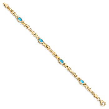 10k Yellow Gold Blue Topaz 4 Stone Bracelet