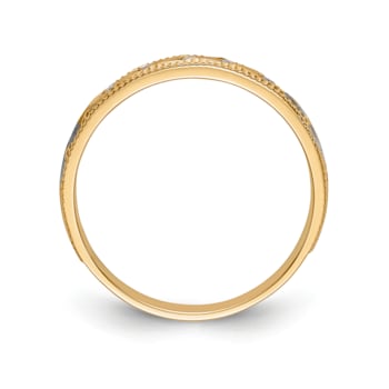 14K Yellow Gold AA Quality Ladies Wedding Band 0.05ctw