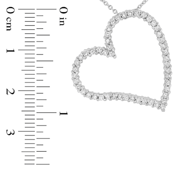 0.50ctw Diamond Heart Shaped Pendant with chain in 14k White Gold