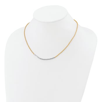 14K Two-tone Diamond-cut Beaded 18-inch Necklace
