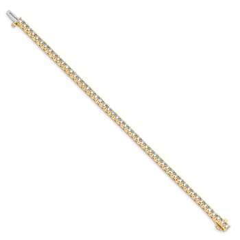 14K Yellow Gold 5.00 ct. Colorless Moissanite 4 Prong Tennis Bracelet