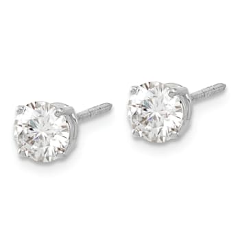 Rhodium Over 14K White Gold 1.25ct. 5.5mm Round G H I True Light
Moissanite Screwback Earrings