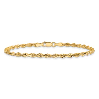 14k Yellow Gold 2.8mm Rope Link Bracelet, 8 Inches
