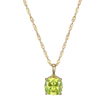 Green And White Cubic Zirconia 18k Yellow Gold Over Silver August
Birthstone Pendant 6.98ctw