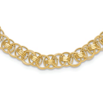 14K Yellow Gold Polished Fancy Link Necklace