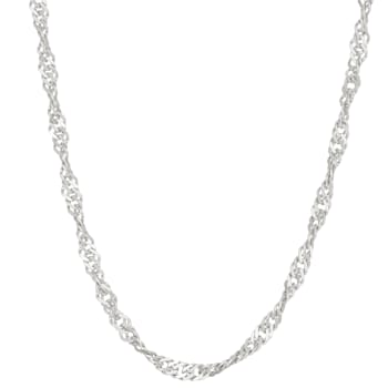 Sterling Silver 2.4mm Singapore Chain Necklace