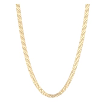 14K Yellow Gold Over Sterling Silver 6mm Bismark Chain Necklace