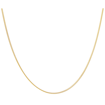14K Yellow Gold Over Sterling Silver 2.05mm Thin Curb Chain Necklace