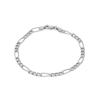 Sterling Silver 4mm Figaro Chain Bracelet