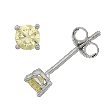 Sterling Silver 4mm Cubic Zirconia August Birthstone Series Stud Earrings
