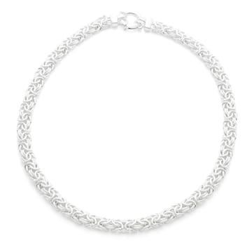 Sterling Silver 8.5mm Byzantine Chain Necklace
