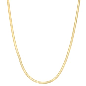 14K Yellow Gold Over Sterling Silver 1.66mm Snake Chain Necklace