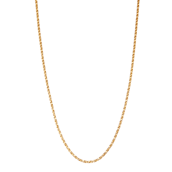 14K Yellow Gold Over Sterling Silver 1.25mm Twisted Box Chain Necklace