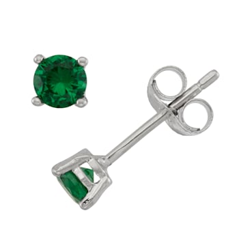 Sterling Silver 4mm Cubic Zirconia May Birthstone Series Stud Earrings