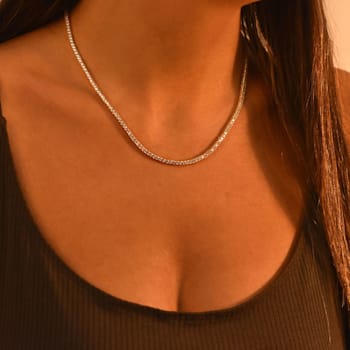 The Aurora Tennis Necklace- 14K Gold Over Sterling Silver