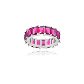 The Colored Cubic Zirconia Ring- Sterling Silver, Fuschia