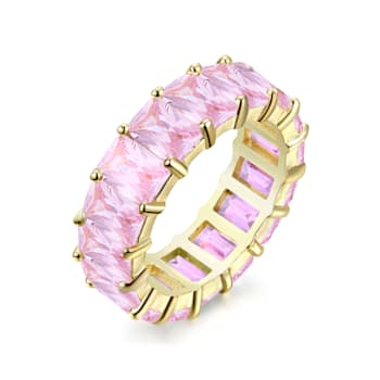 The Colored Cubic Zirconia Ring- 14K Gold Over Sterling Silver, Pink