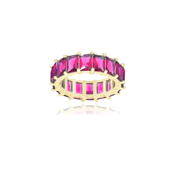 The Colored Cubic Zirconia Ring- 14K Gold Over Sterling Silver, Fuschia