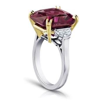 15.28ctw Radiant Cut Purple Spinel and Diamond Platinum Ring