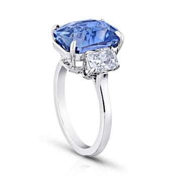 9.88ctw Radiant Light Blue Sapphire and Diamond Platinum Ring