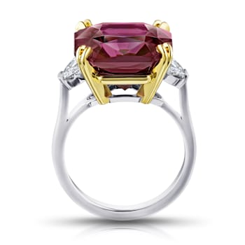 15.28ctw Radiant Cut Purple Spinel and Diamond Platinum Ring