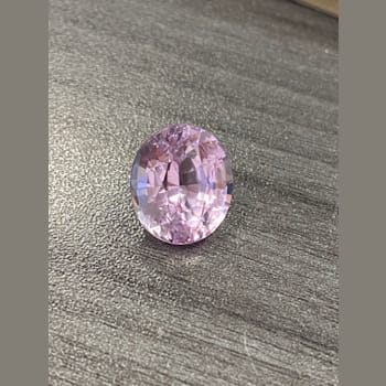 Platinum 14.15 Carat Oval Pink Natural No Heat Sapphire and Diamond Ring