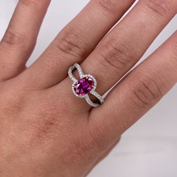 Oval Ruby and Diamond Platinum Ring 1.98ctw
