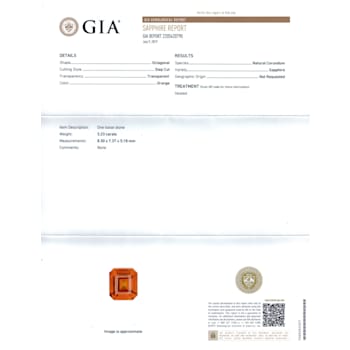 Rectangular Octagonal Orange Sapphire and Diamond Platinum Ring 3.84ctw