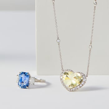 12.31 Carat Heart Shaped Yellow Sapphire Pendant
