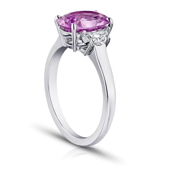 3.57ctw Oval Pink Sapphire and Diamond Ring