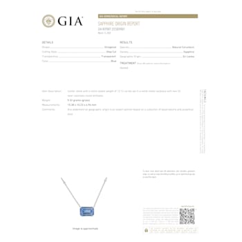 12.12 carat Emerald Blue Sapphire Platinum Pendant