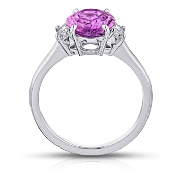3.57ctw Oval Pink Sapphire and Diamond Ring