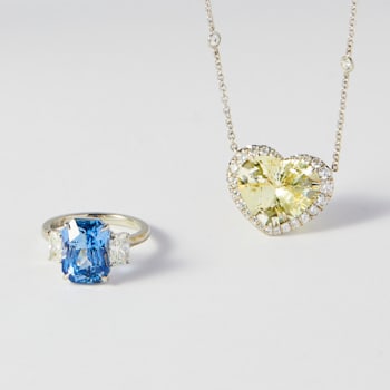 12.31 Carat Heart Shaped Yellow Sapphire Pendant