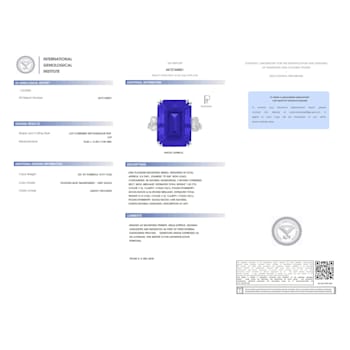 Rectangular Octagonal Blue Tanzanite and Diamond Platinum Ring 21.13ctw