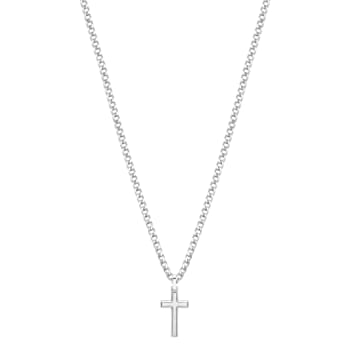 316L stainless steel necklace with cross shaped pendant.