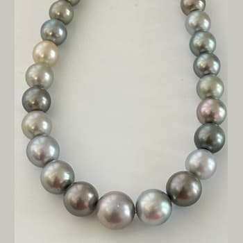 Rare Multi Pastels Natural Color Round Tahitian Cultured Pearls
11-15.1mm Strand 18" with Clasp