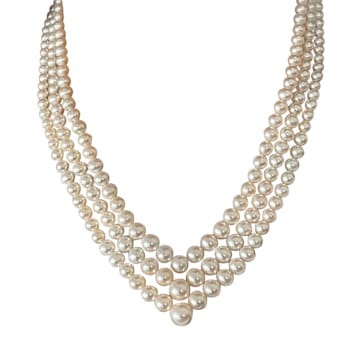 Stunning Statement Necklace with 4-10mm AAA Round High Luster Freshwater Pearls 