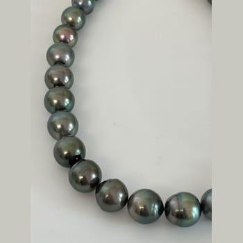 Lustrous, Rich Natural Peacock Color AA2 Tahitian Cultured Pearls
12-14mm, 20” Strand