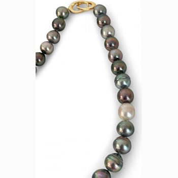 Lustrous, Rich Natural Multi Color Tahitian Cultured Pearls 12-14mm, 20” Strand