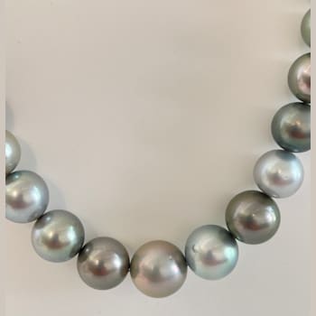 13.2-15.7mm Multi Natural Color Round Tahitian Cultured Pearl Strand
