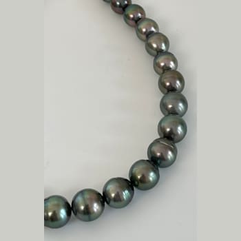 Lustrous, Rich Natural Peacock Color AA2 Tahitian Cultured Pearls
12-14mm, 20” Strand