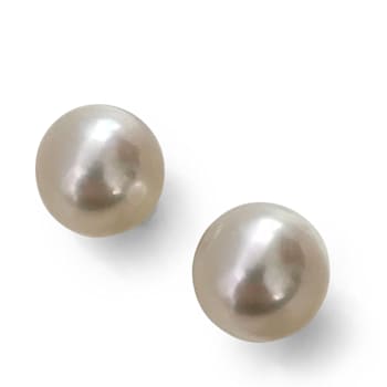 Australian Natural Color White South Sea Cultured Pearl 9mm AAA Grade
Stud Earrings with 14k Gold