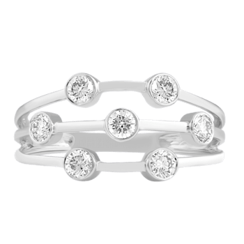 0.55Ct Round White Natural Diamond Fancy Women's Ring in 14KT White Gold