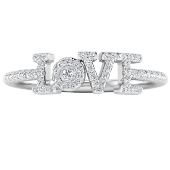 0.20Ct Round White Natural Diamond Love Initial Valentiens day Special
Ring in 14KT White Solid Gold