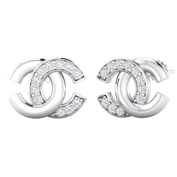 0.71Ct Round White Natural Diamond Stylish Stud Earring in 14KT Solid
White Gold
