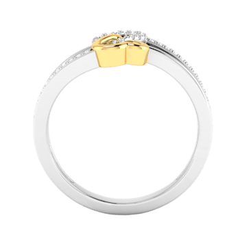 0.11Ct Round White Natural Diamod Forever Together Promise Heart Ring in
14Kt Tow-Tone Solid Gold