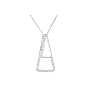 0.25Ct Round White Diamond Geometrical Double Trillion Necklace in 14KT
White Gold